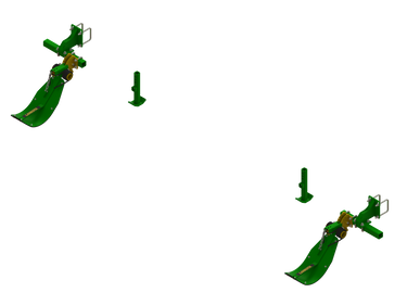 LANSS608R2F -- Lankota Stalk Stomper® mounting kit for a John Deere 608FC Series folding corn head. (2 row coverage)